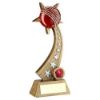 Picture of Brz|pew|red Cricket Ball On Star Trail With Plate (1in Centre) - 10in
