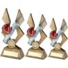 Picture of Brz|pew|red Cricket Ball And Bat On Pointed Backdrop With Plate (1in Cen) - 8in