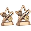 Picture of Brz|gold Resin Cricket Mini Star With Plate (1in Centre) - 3.75in