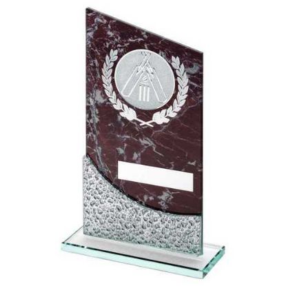 Picture of Brown Marble Printed Glass Plaque With Cricket Insert And Plate