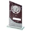 Picture of Brown Marble Printed Glass Plaque With Lawn Bowls Insert And Plate - 8.25in