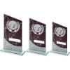 Picture of Brown Marble Printed Glass Plaque With Lawn Bowls Insert And Plate - 8.25in