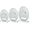 Picture of White|silver Printed Glass Oval With Lawn Bowls Insert And Plate - 6.5in