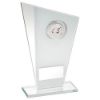 Picture of White|silver Printed Glass Plaque With Lawn Bowls Insert With Plate - 6.5in