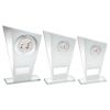 Picture of White|silver Printed Glass Plaque With Lawn Bowls Insert With Plate - 6.5in