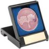 Picture of Black Plastic Box With Crossed Flags Insert Bronze - 3.5in