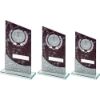 Picture of Brown Marble Printed Glass Plaque With Silv Detail With Plate (2in Cen) - 8.25"