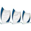 Picture of Jade Glass Curved Plaque With Blue|gold Highlights (4mm Thick) - 7.5in