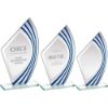 Picture of Jade Glass Sail Plaque With Blue|silv Highlights (4mm Thick) - 8in