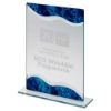 Picture of Jade Glass Rectangle Plaque With Silver|blue Marble Detail (4mm Thick) - 7.25in