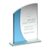 Picture of Jade|blue Glass Rectangle Plaque With Curved Top (4mm Thick) - 7in