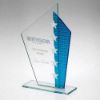 Picture of Jade Glass Plaque With Blue Shard & Silver Stars (4mm Thick) - 8in