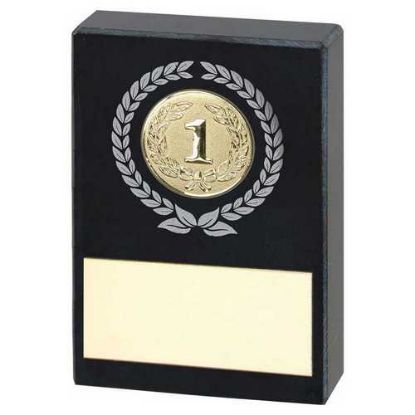 Picture of Black Marble (Felted) With Silver~gold Wreath (1in Cen)