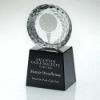 Picture of Clear Glass Golf Circle With Image On Black Plinth - 5.5in