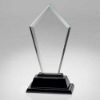 Picture of Clear Glass Tall Arrow Plaque On Black Base  (12mm Thick) - 12in