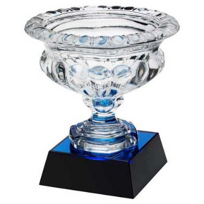 Picture of Clear Glass Bowl On Blue~black Base (Approx 7" Dia)
