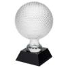 Picture of Clear Glass Golf Ball On Black Base - (5.5" Dia) 9.25in