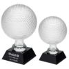 Picture of Clear Glass Golf Ball On Black Base - (5.5" Dia) 9.25in