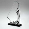 Picture of Clear|blk Glass Plaque With Metal Stars (10mm Thick) - 7.75in