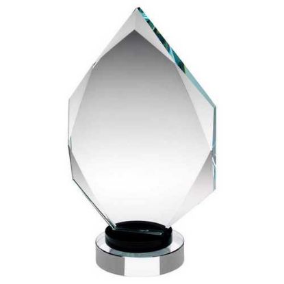 Picture of Clear Glass Diamond On Black And Clear Round Base (15mm Thick)