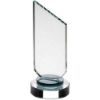 Picture of Clear Glass Plaque With Black Neck And Round Base - 8.75in