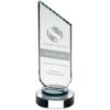 Picture of Clear Glass Plaque With Black Neck And Round Base - 8.75in