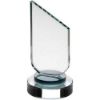 Picture of Clear Glass Plaque With Black Neck And Round Base - 8.75in