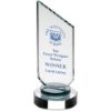 Picture of Clear Glass Plaque With Black Neck And Round Base - 8.75in