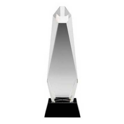 Picture of Clear Glass Hexagonal Column On Black Base