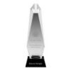 Picture of Clear Glass Hexagonal Column On Black Base - 12.25in