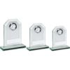 Picture of Jade Glass Rectangle Clock - 4.25in