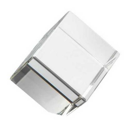 Picture of Clear Glass Cube Paperweight In Box