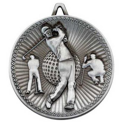 Picture of Golf Deluxe Medal Antique Silver - 2.35in