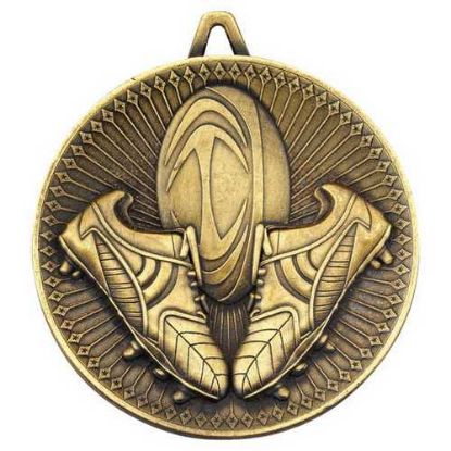 Picture of Rugby Deluxe Medal Antique Gold