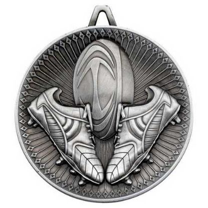 Picture of Rugby Deluxe Medal Antique Silver