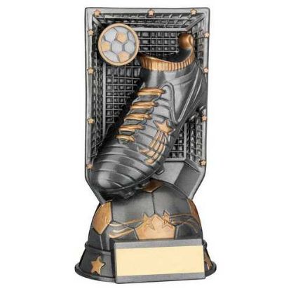 Picture of Gunmetal Grey~gold Filled Plastic Football Boot On Net (1in Cen)