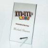 Picture of Jade Glass Rectangle Plaque With Metal Stand (4mm Thick) - 7in