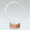 Picture of Clear Glass Circle On Light Wood Base (10mm Thick) - 8in