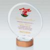 Picture of Clear Glass Circle On Light Wood Base (10mm Thick) - 8in
