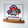 Picture of Clear Glass 10mm Rectangle On Light Wood Base - (Glass 6.75 X 8.25") 8 X 9in
