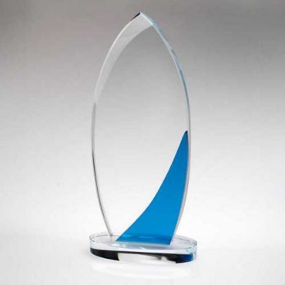 Picture of Clear~blue Glass Eyelet Plaque (10mm Thick)