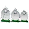 Picture of Clear Glass Diamond With Golf Ball On Green Base (15mm Thick) - 8in