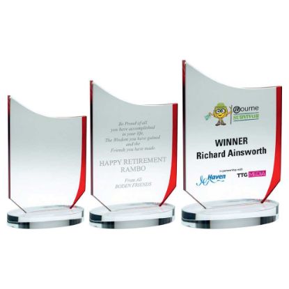 Picture of Clear~red Glass Plaque (10mm Thick)