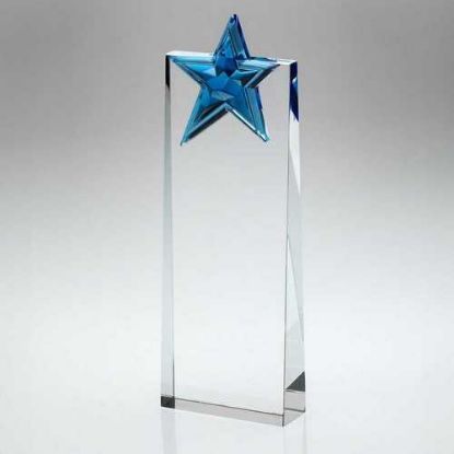 Picture of Clear Glass Wedge With Blue Glass Star