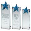 Picture of Clear Glass Wedge With Blue Glass Star - 8in