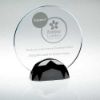 Picture of Clear Glass Round Plaque (10mm Thick) In Gun Metal Base - 8in