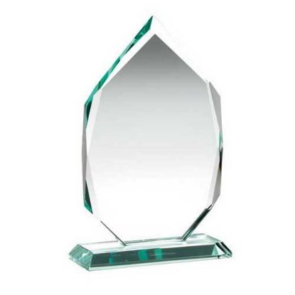 Picture of Jade Glass Diamond Plaque On Base (15mm Thick)