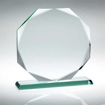 Picture of Jade Glass Octagon In Quality Wood Gift Box  (19mm Thick)