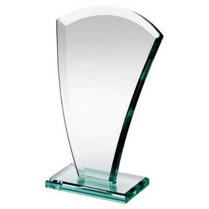Picture of Jade Glass Curved V Plaque (10mm Thick)