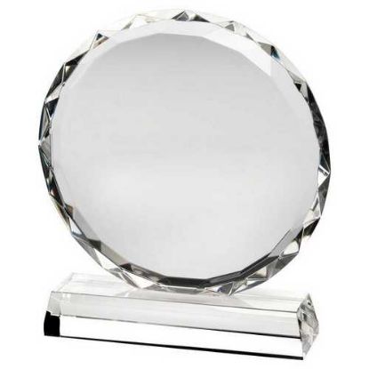Picture of Clear Glass Circle With Faceted Edge On Base  (25mm Thick)